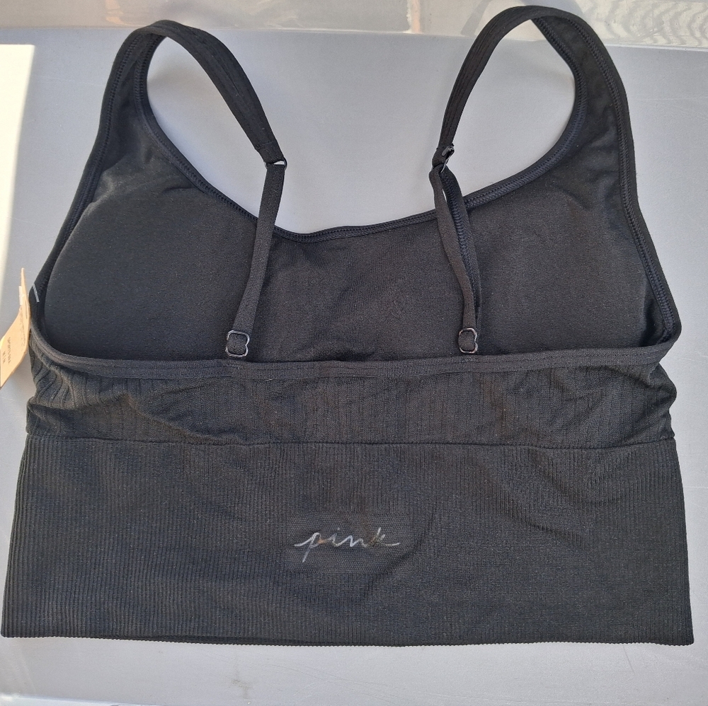 Victoria's Secret PINK ACTIVE Low Impact Seamless Sports Bra - Black Size Medium